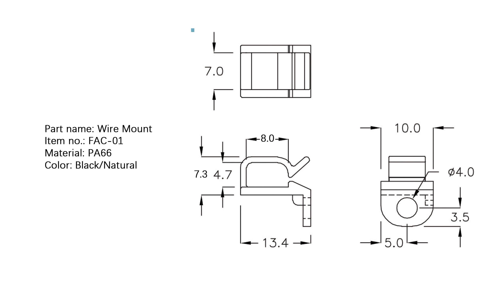 Plastic Wire Mount FAC-01